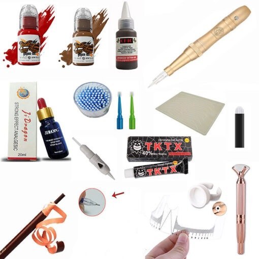 پک لوازم تاتو ابرو و صورت پکیج تتو کامل لوازم تتو